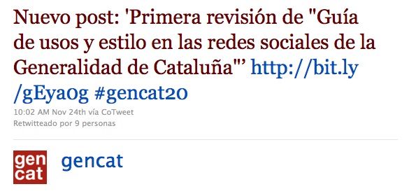 Twitter de la Generalitat de Catalunya Twitter de la Generalitat de Catalunya