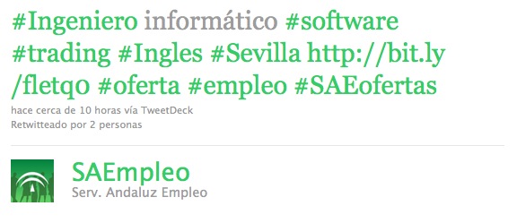 Twitter Servicio Andaluz de Empleo