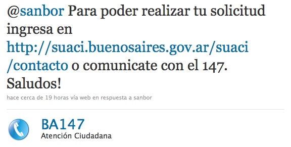 Twitter atención ciudadana Buenos Aires