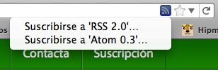 Icono RSS en la barra de navegación de Firefox