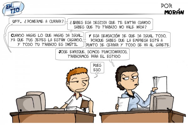 funcionarios de una empresa en quiebra